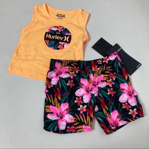 Hurley Other - Hurley flower cute sleeveless shorts set